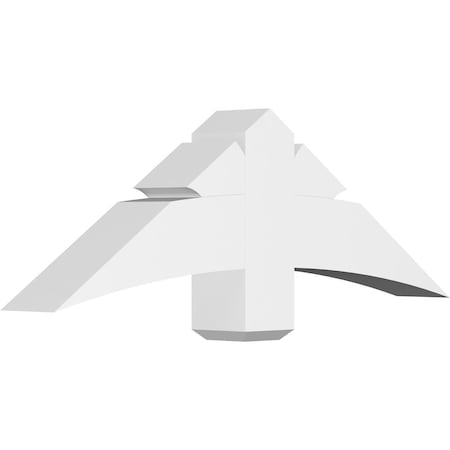 Ekena Millwork Davenport Architectural Grade PVC Gable Bracket, 48"W x 16"H x 6"D x 6"F, 8/12 Pitch GBP048X16X0606DAV00